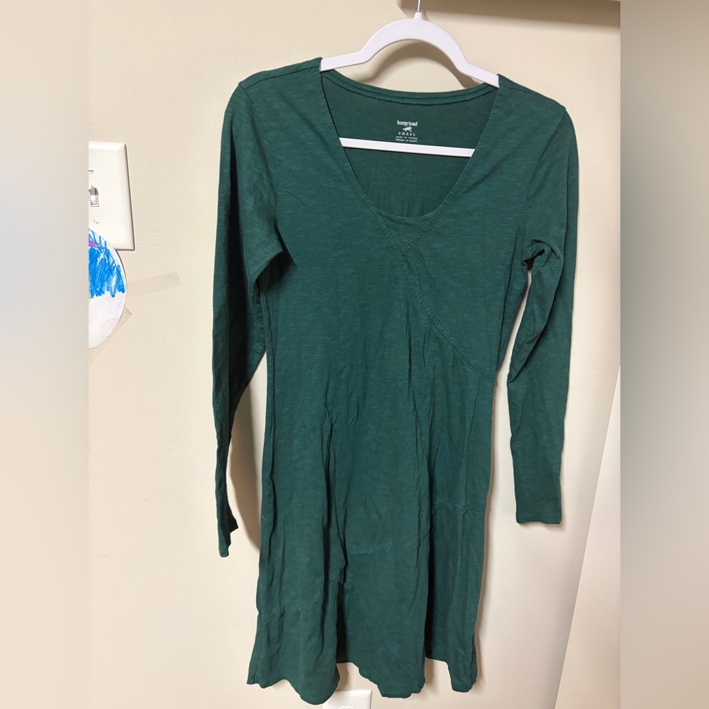 Horny Toad Deadstock Teal Oblique V Dress Rosalinda style Women’s Small Y2K